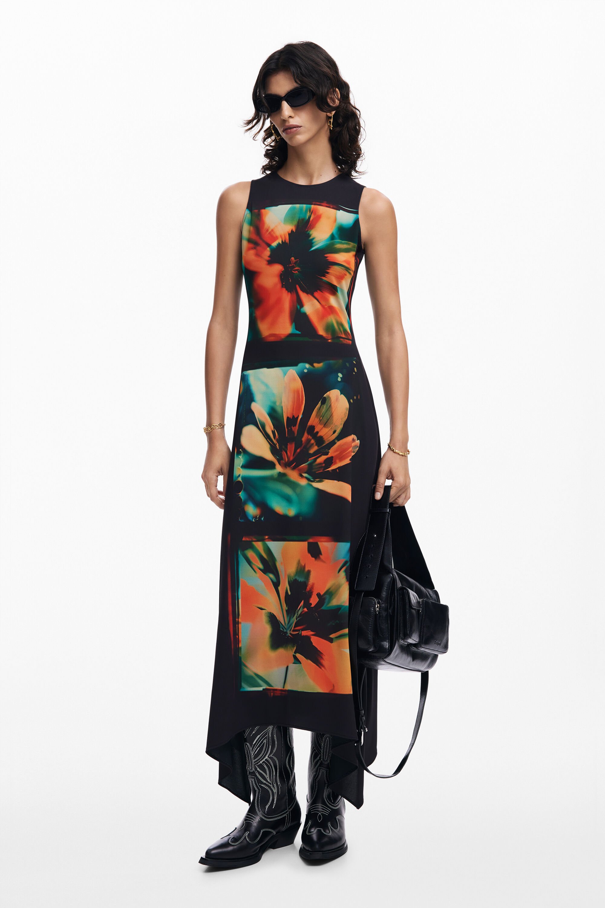 Desigual Jurk met bloemenprint - BLACK