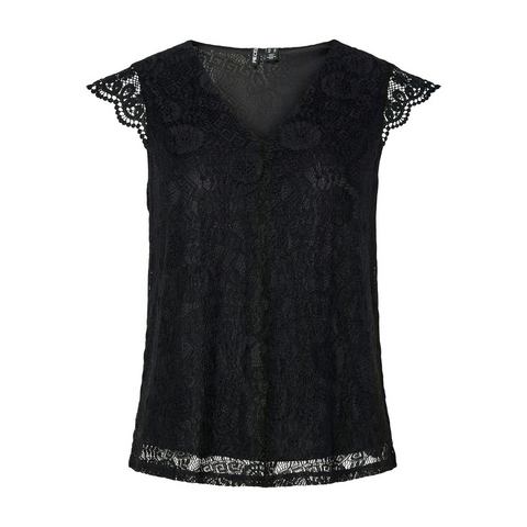 Pieces Kanten top PCOLLINE SL LACE V-NECK TOP WVN NOOS