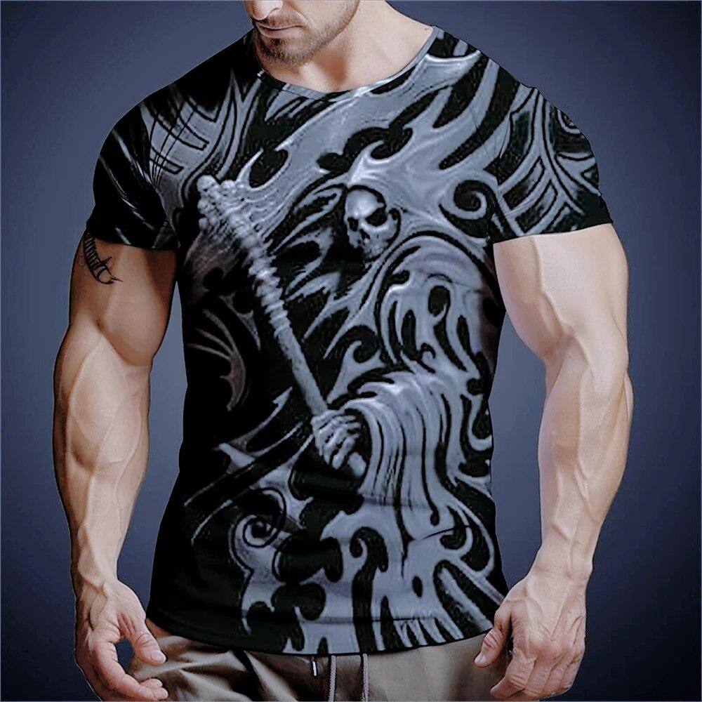 ETST WENDY 005 Nieuwe Schedel Heren T-shirt Tops Zomer Mode Mannen Korte Mouwen Kleding Mannen Oversized O-hals T-shirt 3d Printing schedels Blouse S