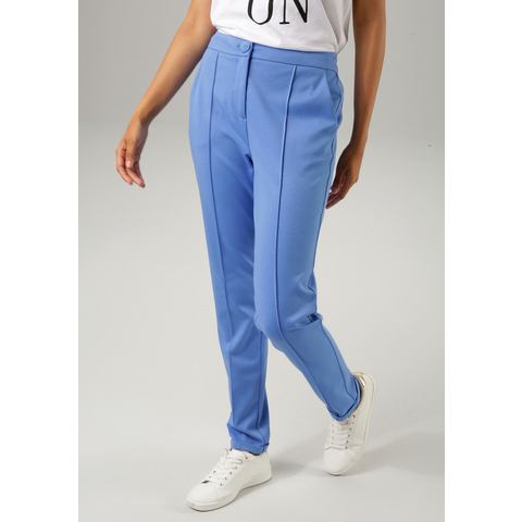 Aniston CASUAL Jerseybroek met biezen gegarneerd