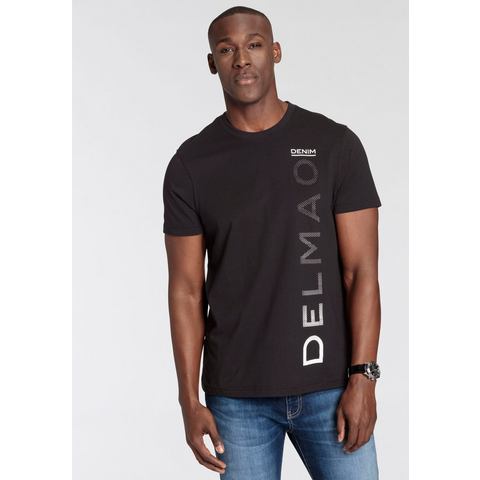 DELMAO T-shirt Korte mouwen, casual print, ronde hals, van katoen