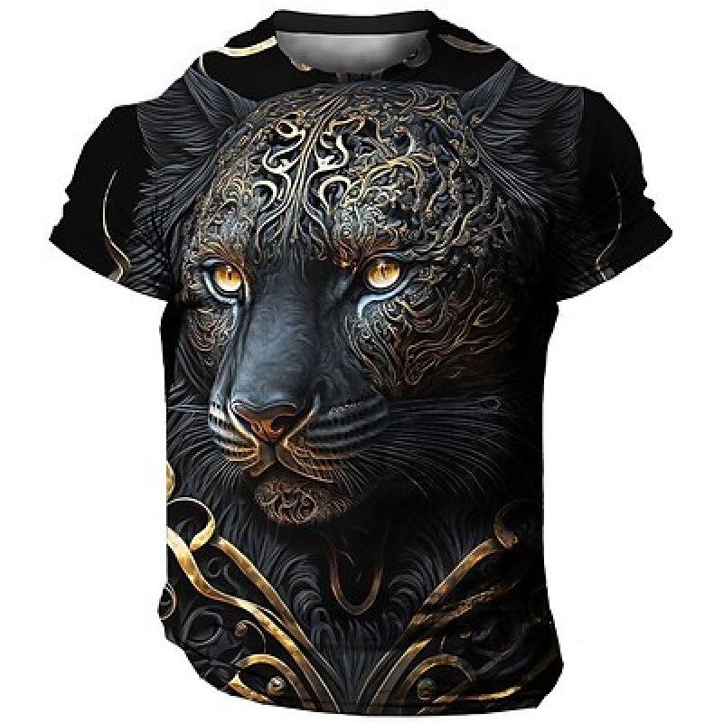 ETST 07 Heren T-shirt T-shirt Grafisch Dier Ronde hals Kleding Kleding 3D Print Buiten Dagelijks Korte mouw Print Modeontwerper Vintage S