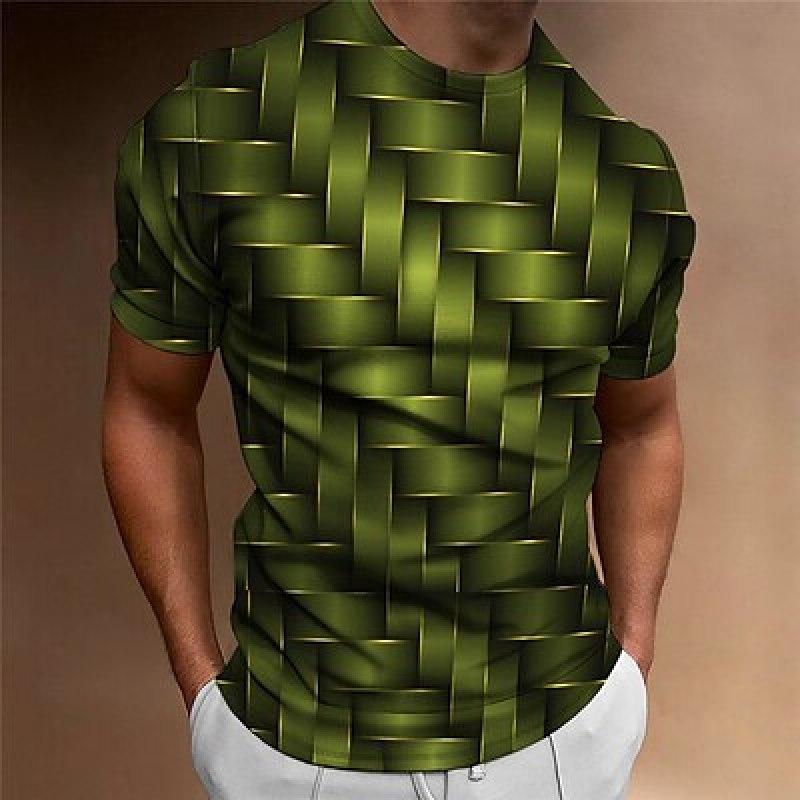 ETST 07 Heren T-shirt T-shirt Grafisch Geometrisch Ronde hals Kleding Kleding 3D Print Buiten Dagelijks Korte mouw Print Modeontwerper Vintage S