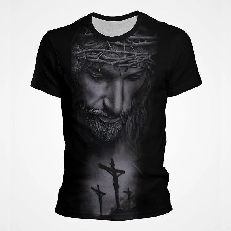 ETST 03 Jezus Christus 3D Print T-shirts Mannen Kleding Zomer Mode Casual Korte Mouw Cool T-shirt Harajuku Streetwear Tops Tee XL