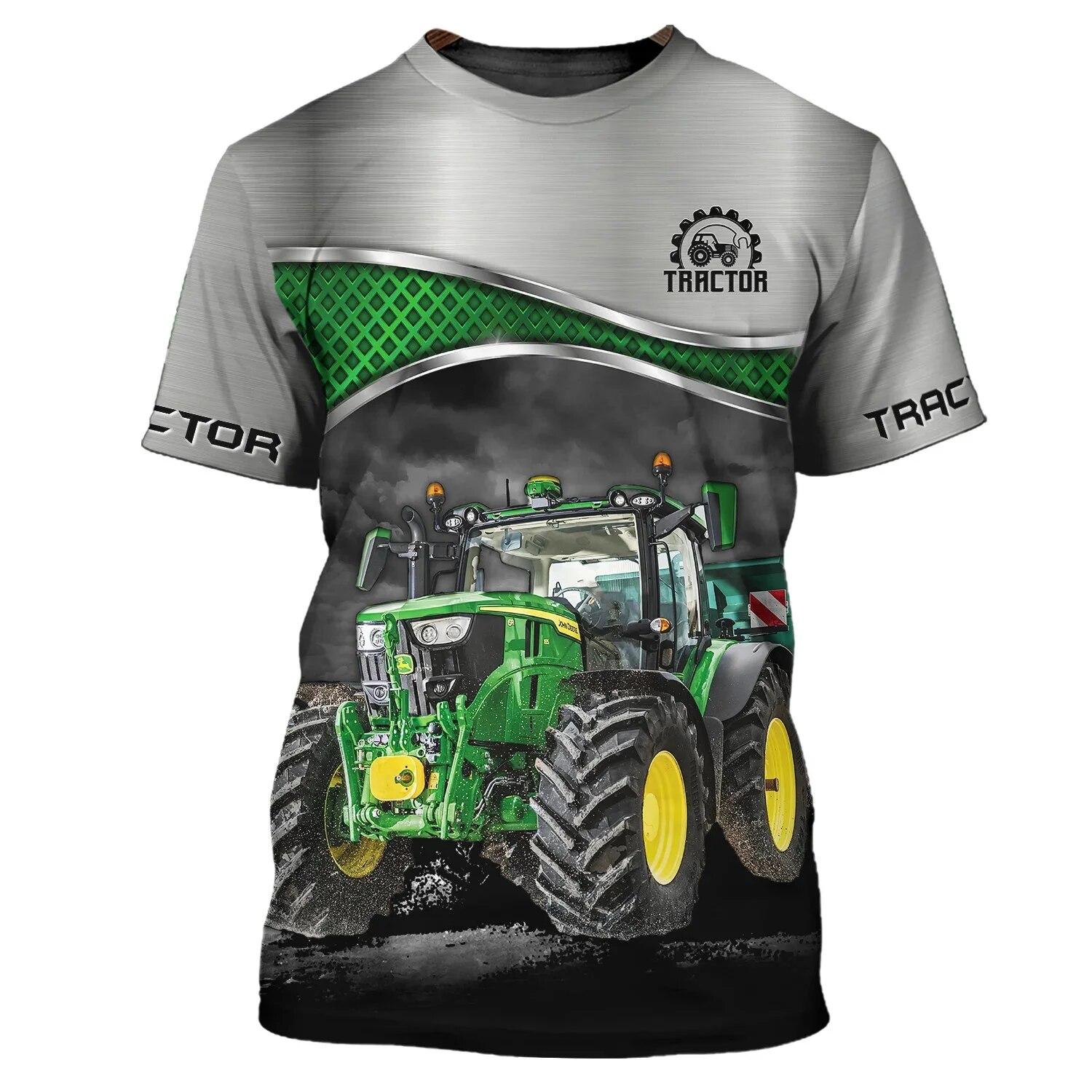 ETST WENDY 005 Nieuwe Zomer Tij Tractor Patroon Mannen T-shirts Casual 3D Print Tees Hip Hop Persoonlijkheid Ronde Hals Korte Mouw Sneldrogende tops Asian size S