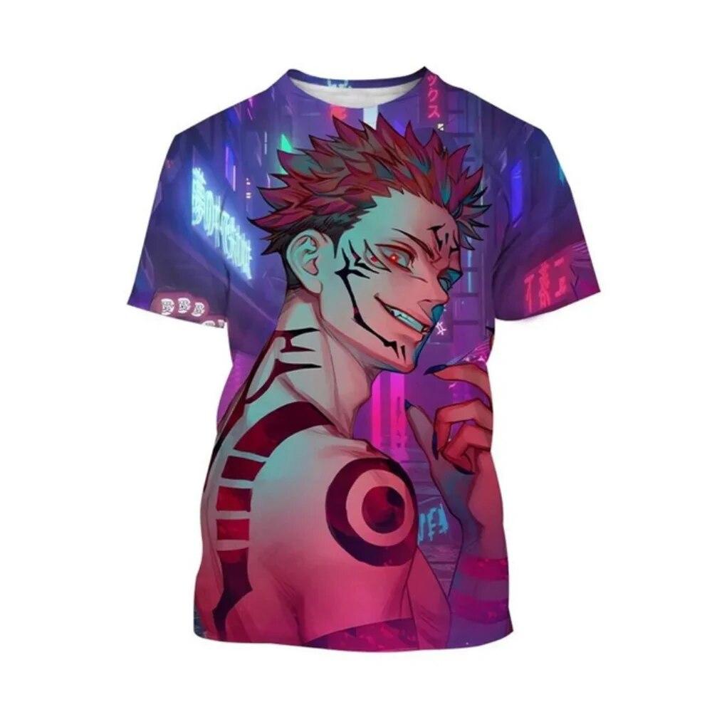 Xr 01 3D Anime Patroon Gedrukte T-shirt Voor Mannen Ronde Hals Loos Tops Ademend ComfortabSle Zomer Harajuku Oversized Mannen kleding S