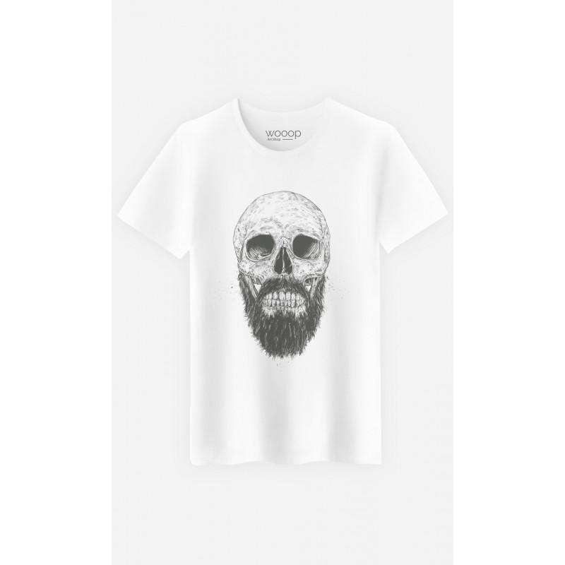 Le Roi du Tshirt T-shirt Homme - HIPSTER BARBE S wit