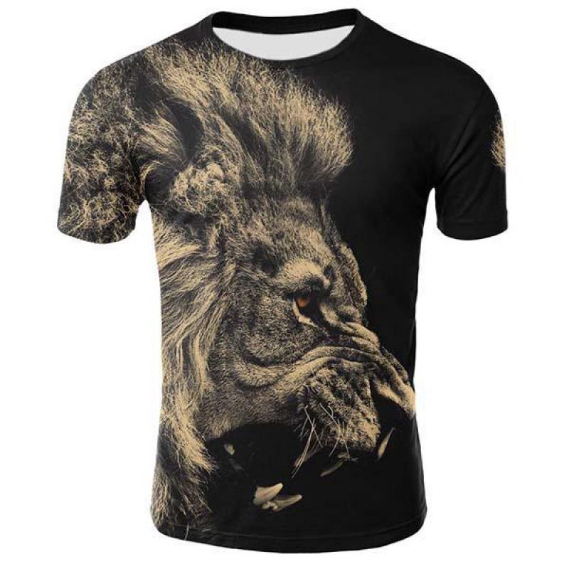 HerSight Zomer Tops Mannen Plus Size Kleding Wolf 3D Print T-shirt Dierlijk Patroon Tees O Hals Korte Mouw Top Ademende Man Shirts S