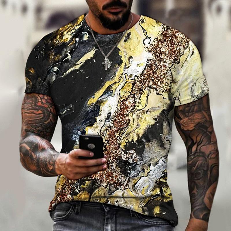 HerSight Mannen 3D Print T-shirt Zomer Tee Liefhebbers Kleding Man O Hals Korte Mouw Losse Tops Ademende Koppels Shirts S