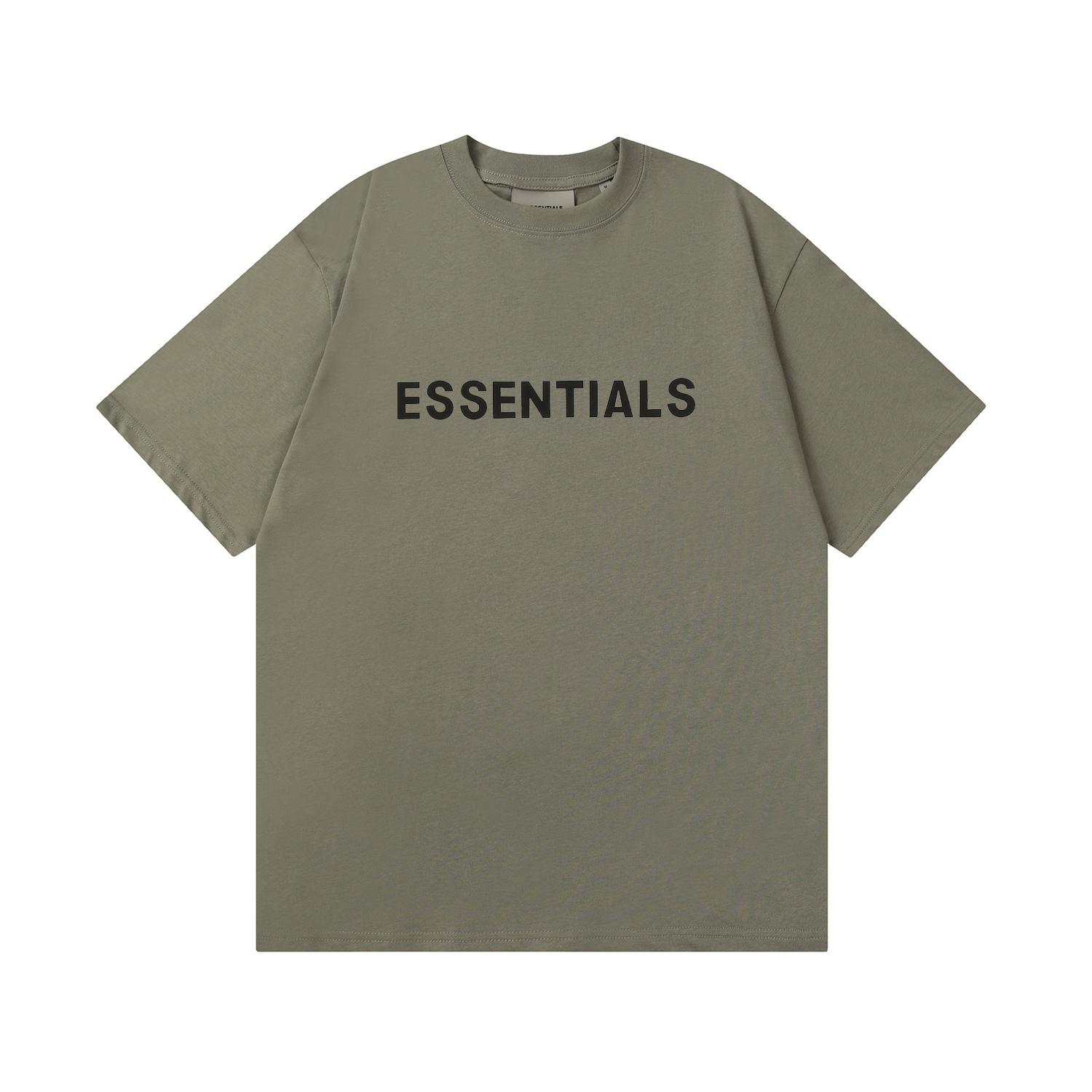 Essentials T-shirt voor heren geperste lijmletters losse ronde hals high street fashion heren en dames korte mouwen t-shirts S