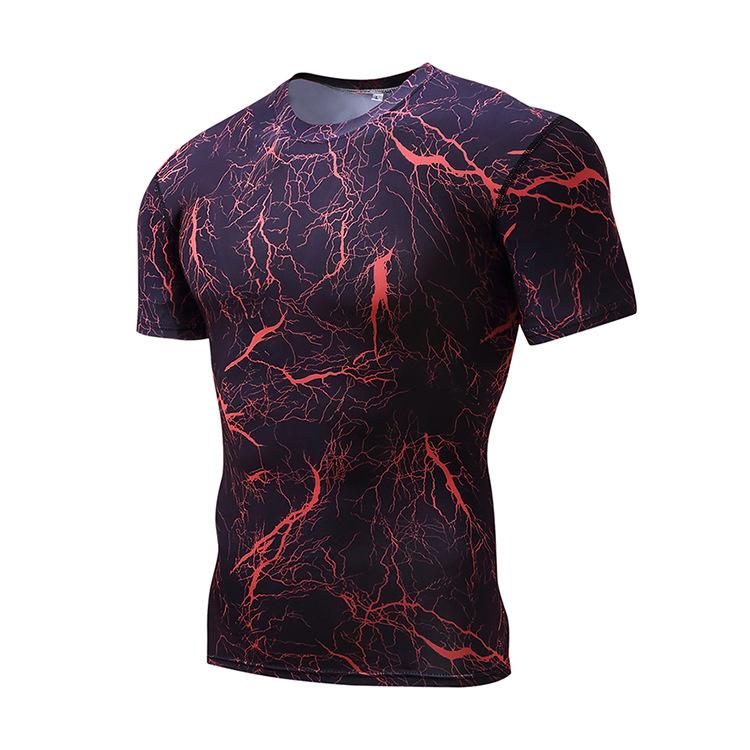 WowClassic 3D Lightning Print T-shirt Heren Zomer Tee Blauw Rood Kleding Casual O Hals Korte Mouw Losse Tops Ademende Sportwear Shirts S blauw