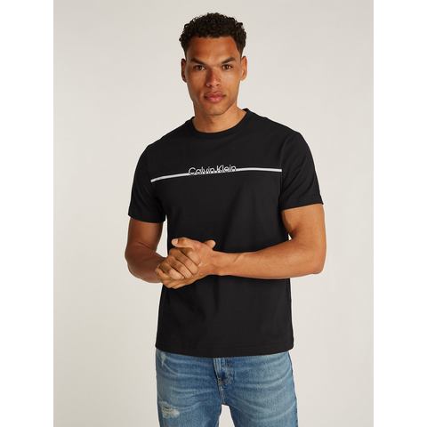 Calvin Klein Shirt met ronde hals SPLIT LINE LOGO T-SHIRT