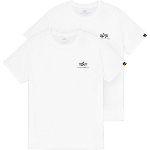 Alpha Industries Shirt met ronde hals Basic T Small Logo 2 Pack (set, 2-delig)