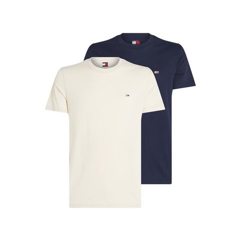 TOMMY JEANS Shirt met ronde hals TJM XSLIM 2PACK JERSEY TEE EXT (Set van 2)