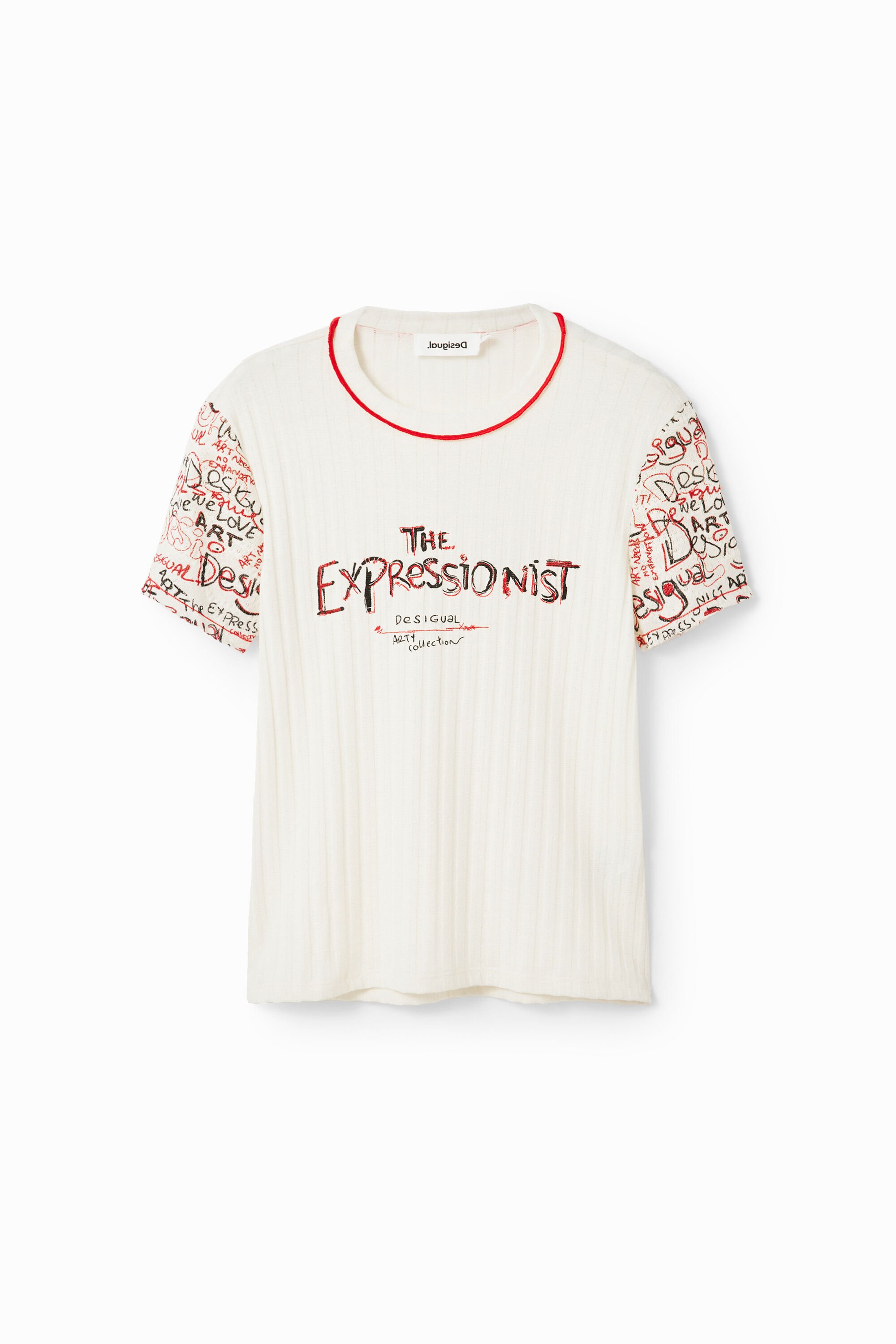 Desigual Gestructureerd T-shirt met tekst - WHITE