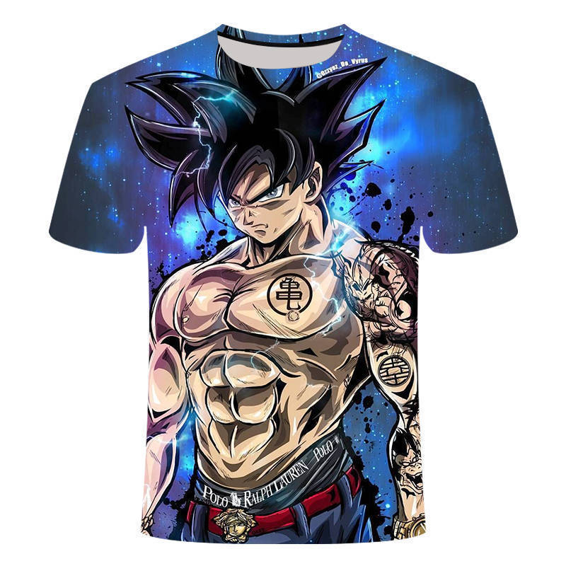 Baibao QIQI Zomer Nieuwe Jongens Meisjes T-shirts Dragon Ball ZT Shirt Zomer Kinderen 3D Goku Vegeta Print Casual Korte Mouw Heren XXXL