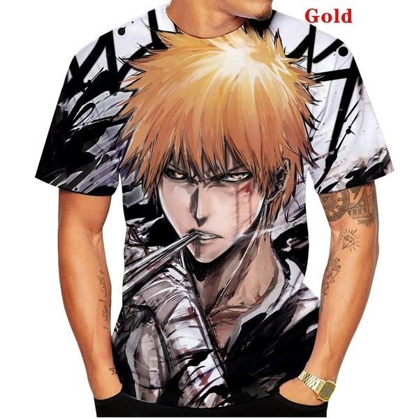 Xin nan zhuang Mode Casual T-shirt 3D Anime Bleach Kurosaki Ichigo T-shirt Creatief Heren Korte mouwen 6XL