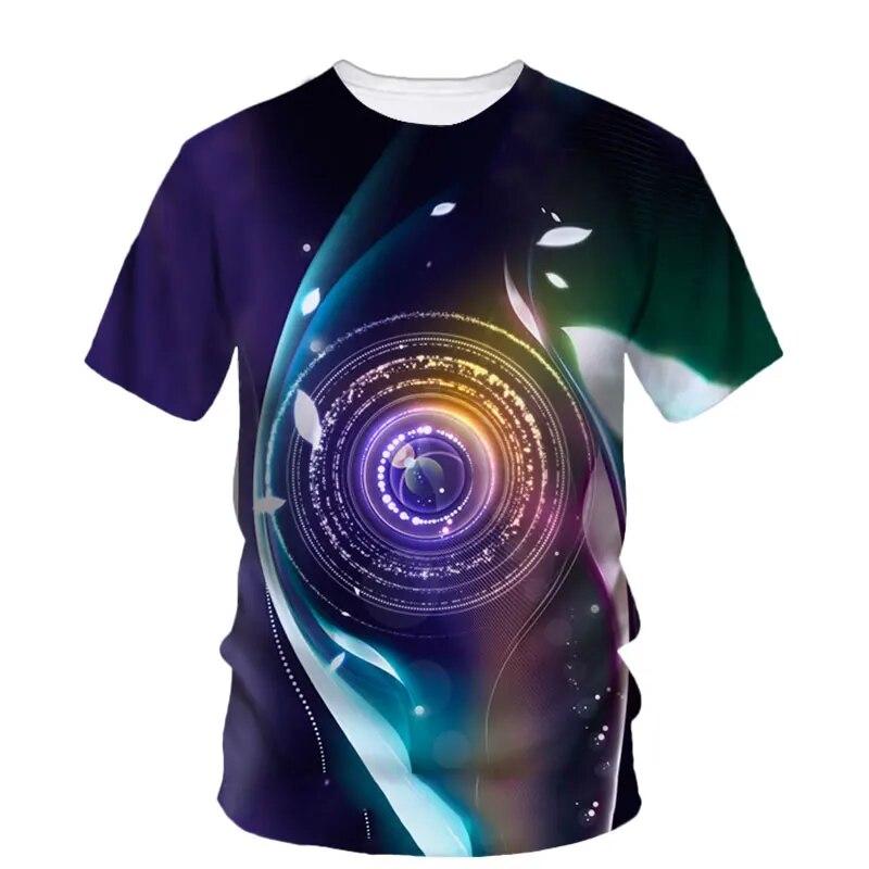 Subilier Persoonlijkheid T-shirt voor heren 3D High Definition-printen Camerapatroon Zomermodetrend Fotograaf met korte mouwen Top met ronde hals XS