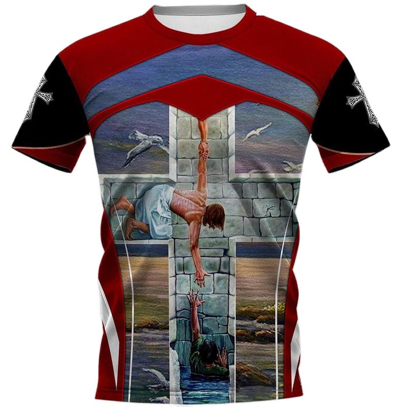 Subilier Mannen Vintage T-shirt 3d Christian Jesus Gedrukt T-shirt Harajuku Streetwear Mannen Kleding Oversized Blouse Tee Gebed Tops S