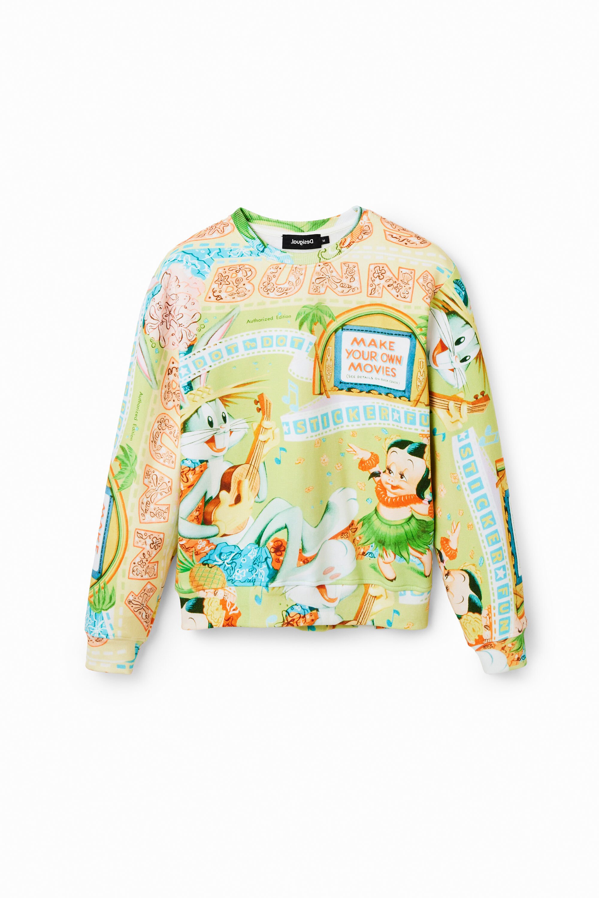 Desigual Sweatshirt met films van Bugs Bunny - GREEN