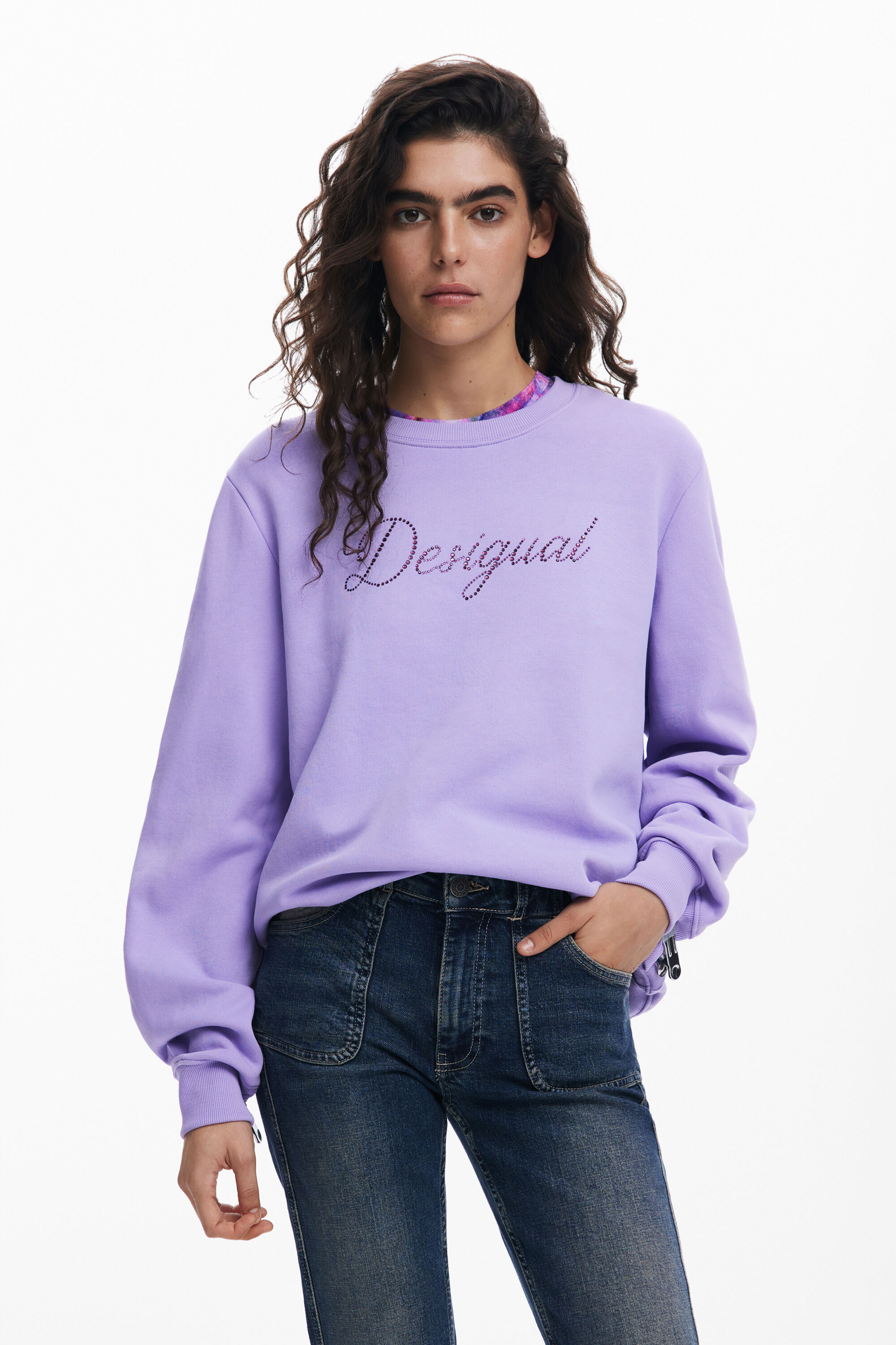 Desigual Strass logo sweatshirt - RED