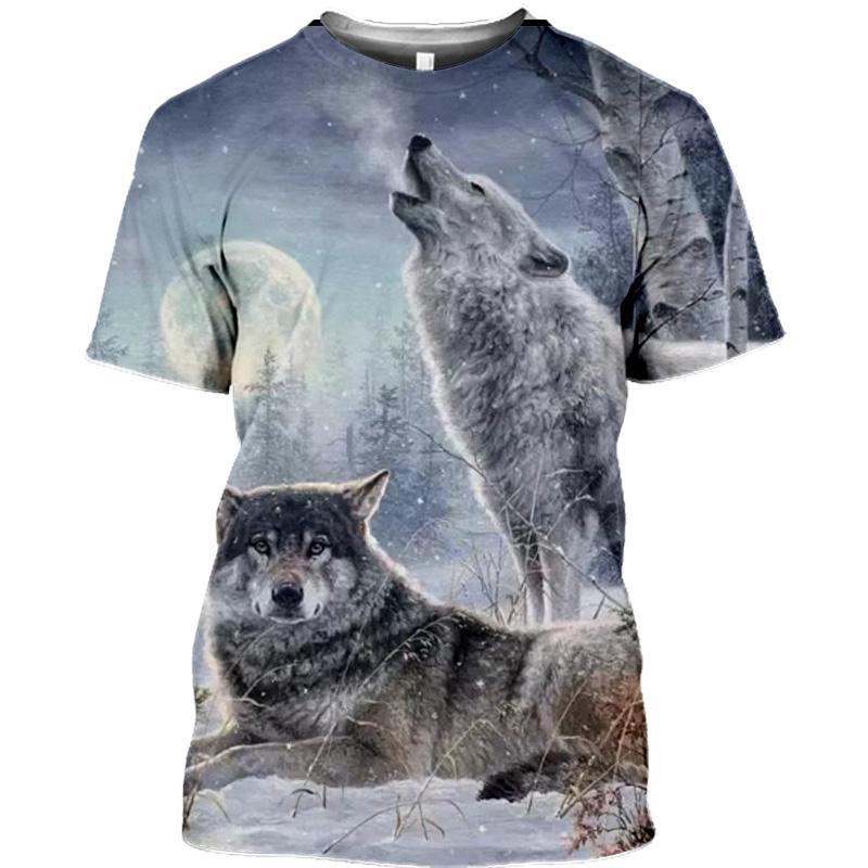 Subilier Sneeuw Wolf 3D Afdrukken Harajuku T-shirt Mannen Vrouwen Korte Mouw Kleding Animal Fashion T Heren Oversized XS