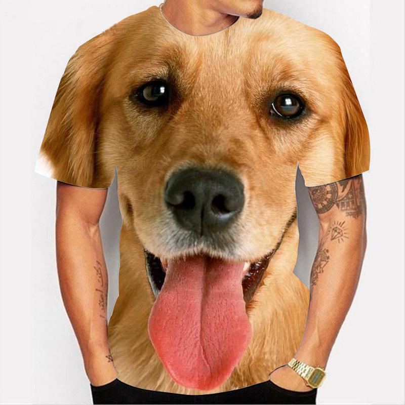 Subilier Heren T-shirt Met Hond Grafische 3D Volledige Print Hond Mannen Kleding Zomer Korte Mouw Casual Oversized T-shirt mode Tops S