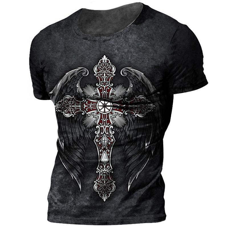 Subilier Zomer T-shirt Mannen Jezus Grafische Oversized Kleding Casual O-hals Mannelijke Vintage T-shirt Kroshin 3d Print Tops Hip Hop Trui S