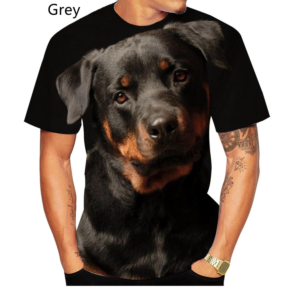 Subilier Ontwerp schattig huisdier hond Rottweiler 3D print T-shirt grappige stijlvolle heren en dames casual korte mouwen XS