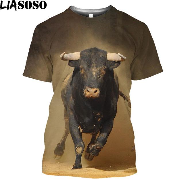 Subilier Spanje Tonen Spaanse Stierengevecht Stier Print T-shirt 3D Zomer Mannen Korte Mouw Trendy Animal Man Kleding Shirt Tops XXS