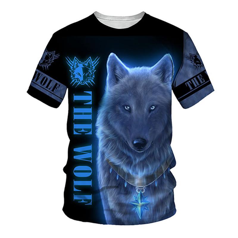 TIP723 Zomer Wolf 3D Print Heren T-shirts Cool Wolven Streetwear Mannen Vrouwen Mode Toevallige O-hals Oversized T-shirt Tees Tops kleding 5XL