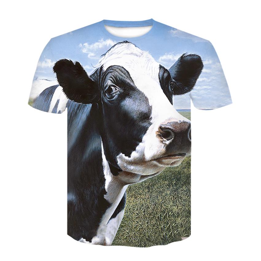 Subilier Zomer heren streetwear T-shirt met korte mouwen Tops grappig dier heren casual paardenraces 3D bedrukt T-shirt S