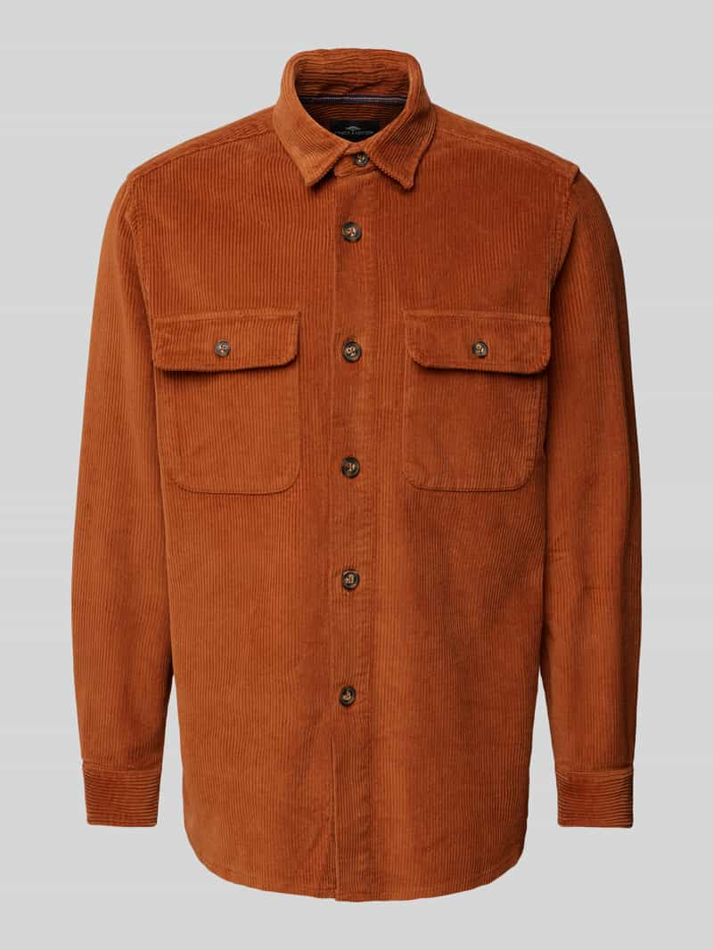 FYNCH-HATTON Overhemdjack met knoopsluiting, model 'Corduroy'