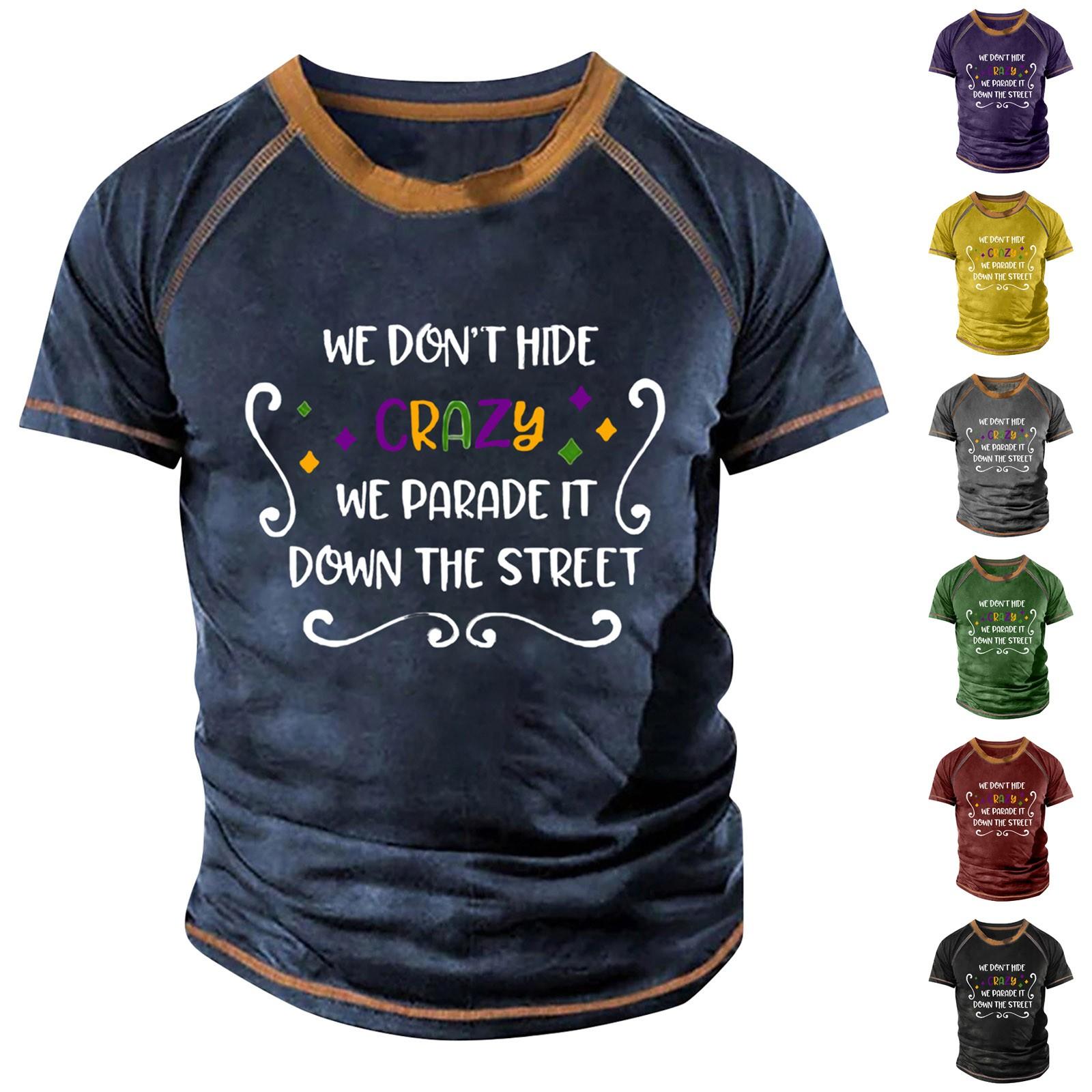 Timoduizhang Raglan T-shirt voor heren, retro korte mouw, ronde hals, tops met letterprint L zwart