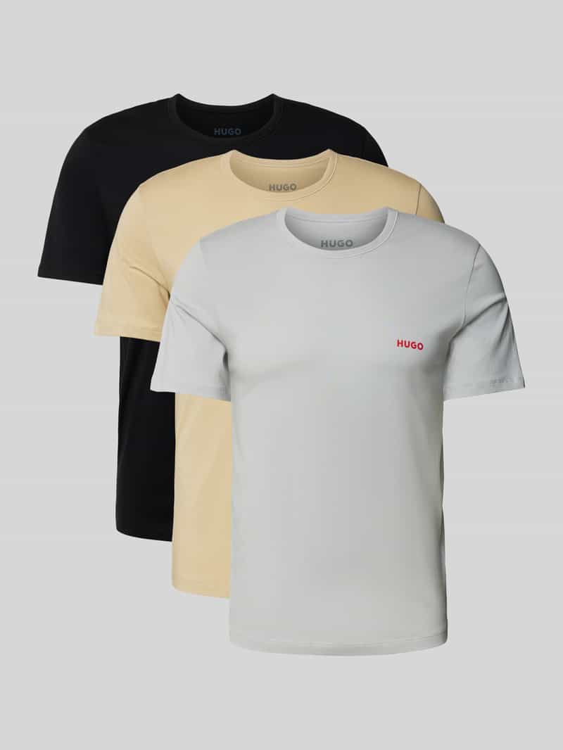 HUGO Regular fit T-shirt van viscose in een set van 3 stuks