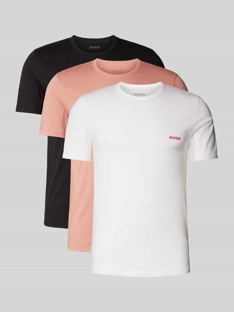 HUGO Regular fit T-shirt van viscose in een set van 3 stuks