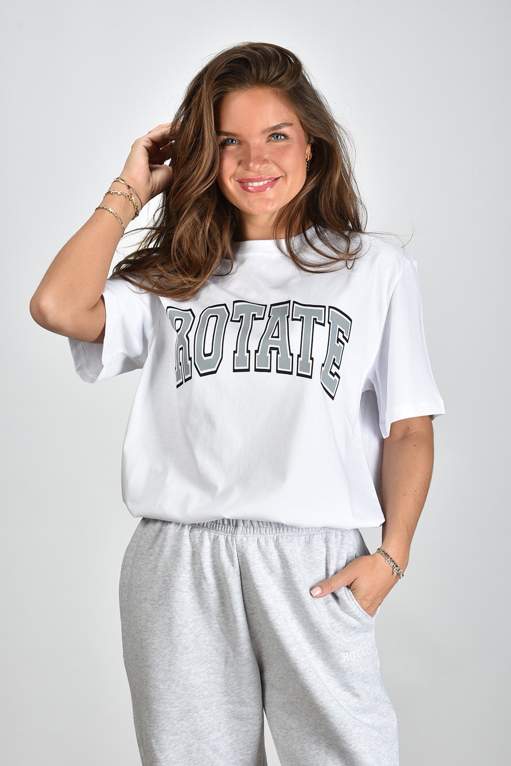 Rotate t-shirt met logo wit