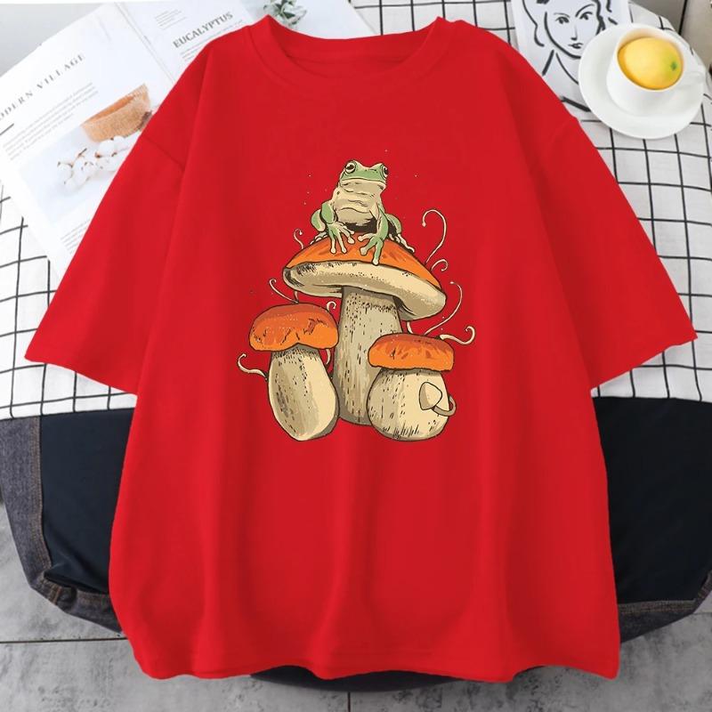 Boutique sports suit series 2 Cottagecore Aesthetic Mushroom Dark Academia Frog Grappig T-shirt Heren Casual Oversize Katoen Korte Mouw Straat Hip Hop T-shirts XS