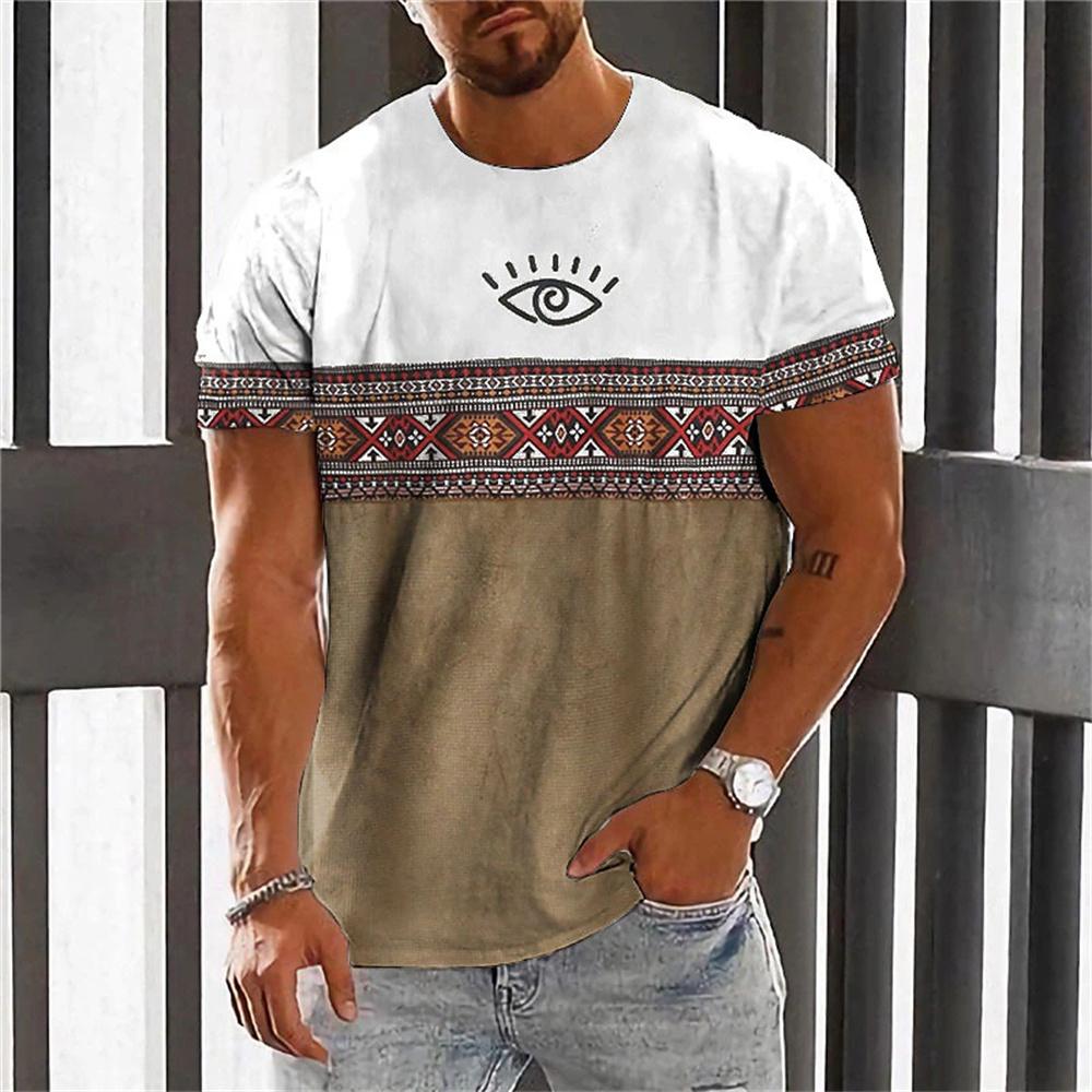 ETST 03 Afrikaanse kleding voor mannen Dashiki T-shirt traditionele kleding korte mouw casual retro streetwear vintage etnische stijl 3XL