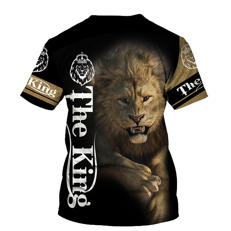 Xuhaijian02 De Lion King 3D Print Mannen T-shirt 2021 Zomer Nieuwe O Hals Korte Mouw Tees Tops 3D Stijl Mannelijke Kleding mode Casual T-shirts S