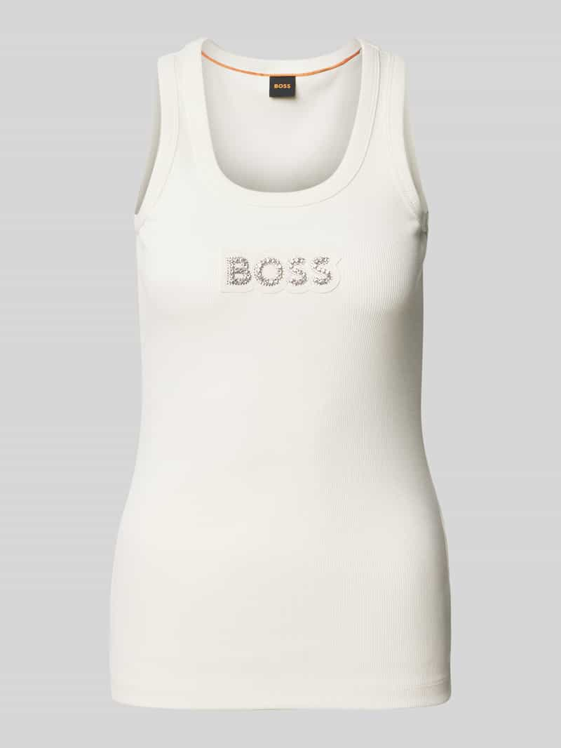 Boss Orange Tanktop met labelpatch, model 'EMATITE'