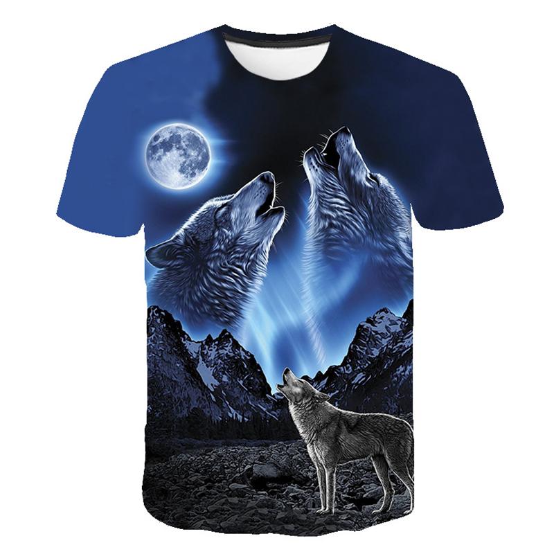 Subilier Nieuwste Wolf 3D Print Animal Cool Grappig T-shirt Korte mouw Zomer T-shirt Kid Fashion Chilrden Tops 100