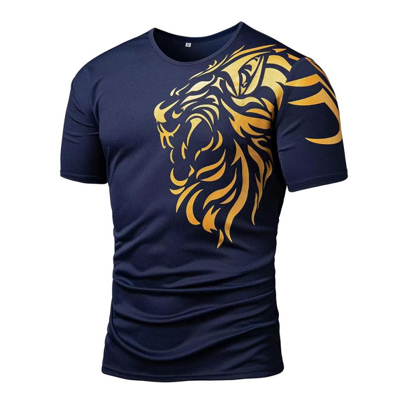 Subilier Tijger T-shirt Mode 3d Mannelijke Korte Mouw Straat Casual Sport Tops Oversized O Hals Trui Shirt Zomer Retro Herenkleding XS