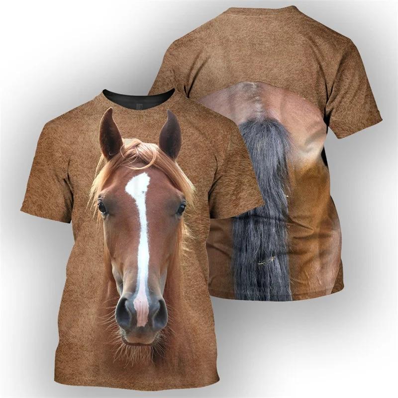 Subilier Mode Schapen Stier Ezel Paard T-shirt Mannen Cool Animal 3d Animal Alpaca Print Korte Mouwen Zomer Straat T-shirt kinderkleding S