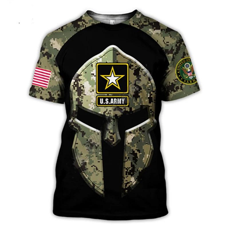 ETST WENDY 005 Laatste US Marine Corps Set Soldaat Camo 3D Harajuku Print Buitensporten Losse Heren Comfortabele Casual Mode T-shirt Top XS