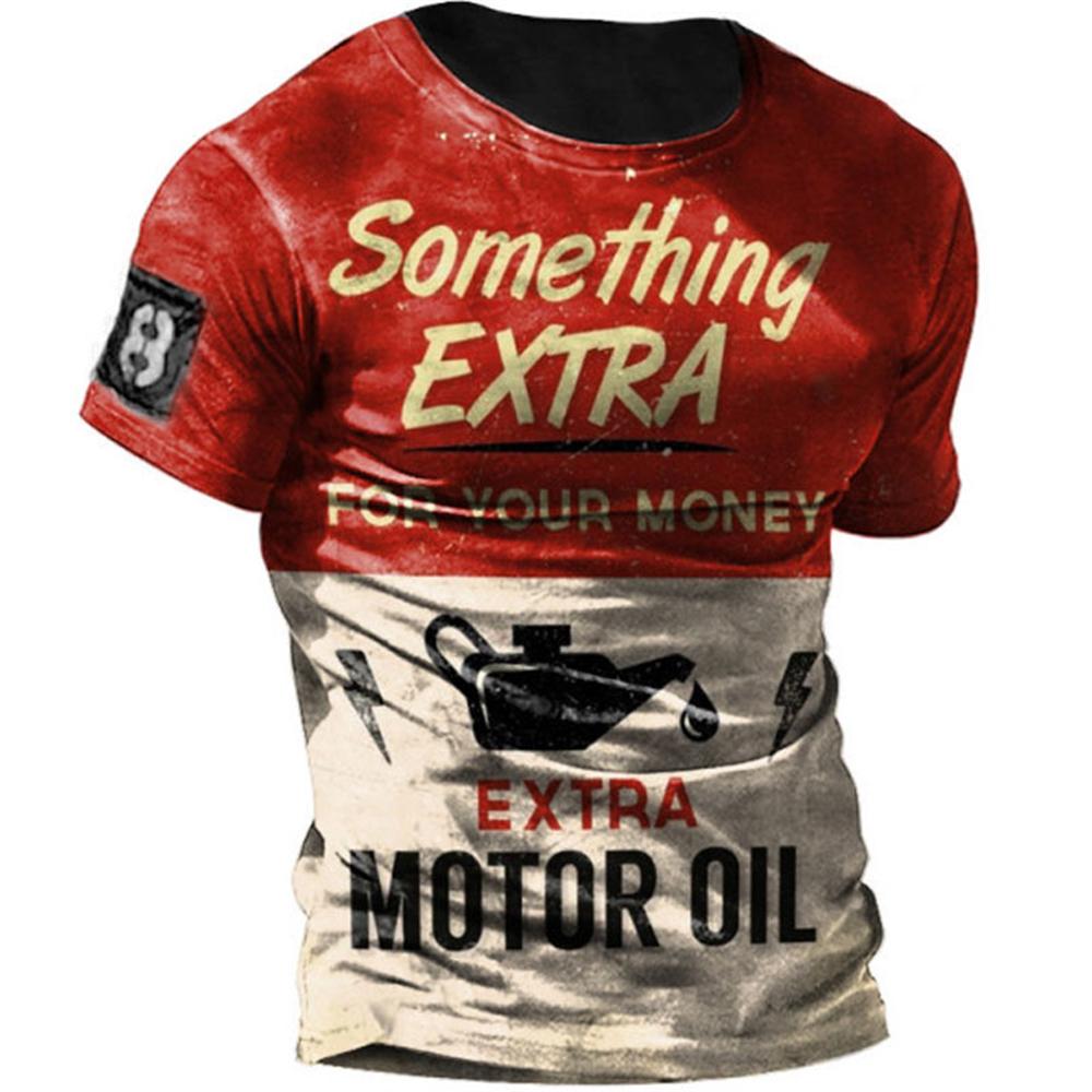 ETST 009 Mannen Vintage Motorfiets T-shirt 3d Print Casual Korte Mouw Losse Oversized T-shirts Voor Mannen Sweatshirt Heren Top Kleding camise S