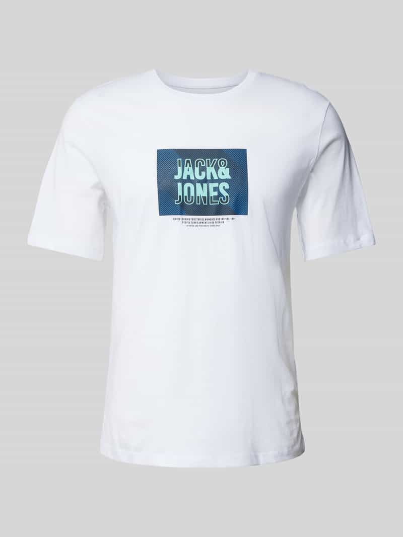 Jack & jones T-shirt met labelprint, model 'HUDSON'