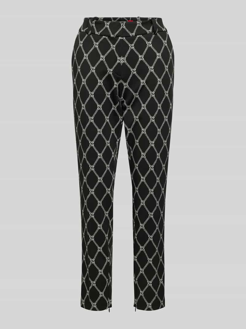 HUGO Slim fit stoffen broek met verkort model, model 'Hedima'