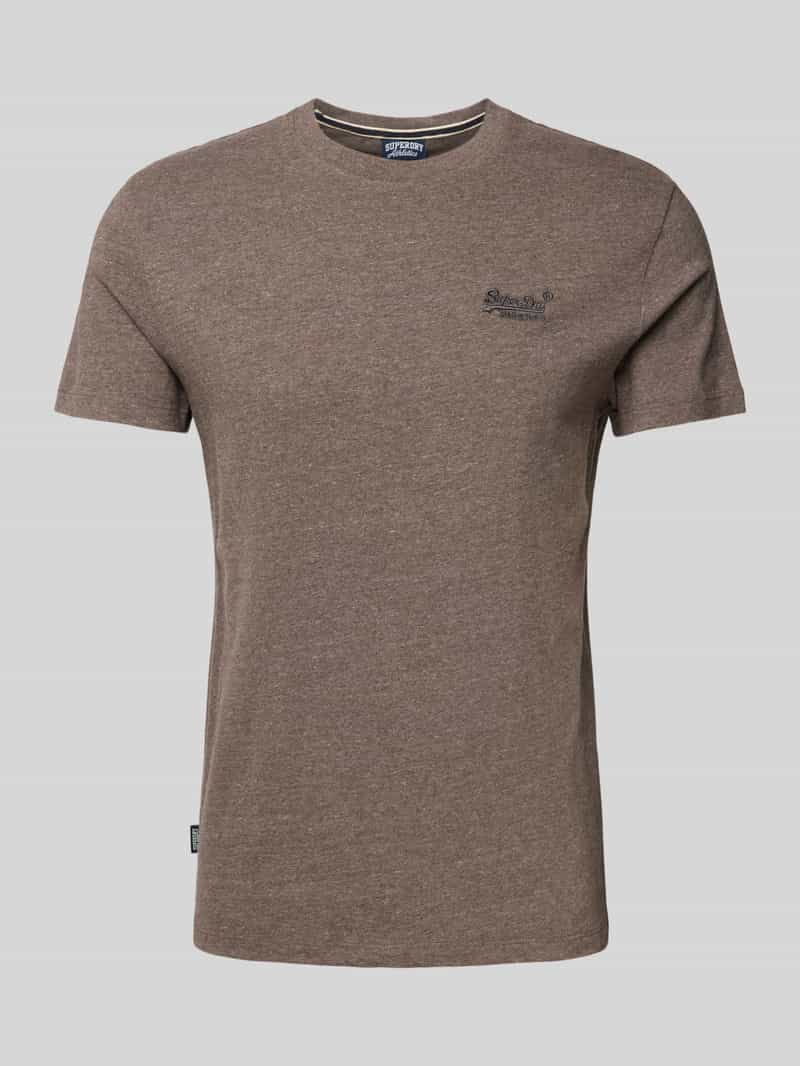 Superdry T-shirt met labelstitching