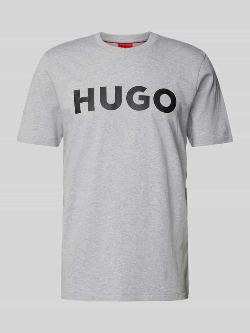 HUGO T-shirt met labelprint, model 'DULIVIO'